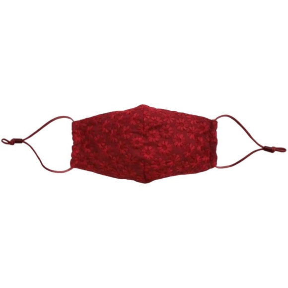 LELE SADOUGHI • Burgundy Flower Lace Luxury Face Mask - Picture 3 of 6